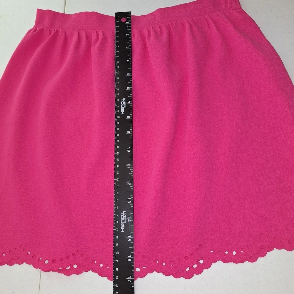 Preppy Coconut Girl Summer Barbiecore Scalloped Hem Everly M Hot Pink Mini Skirt